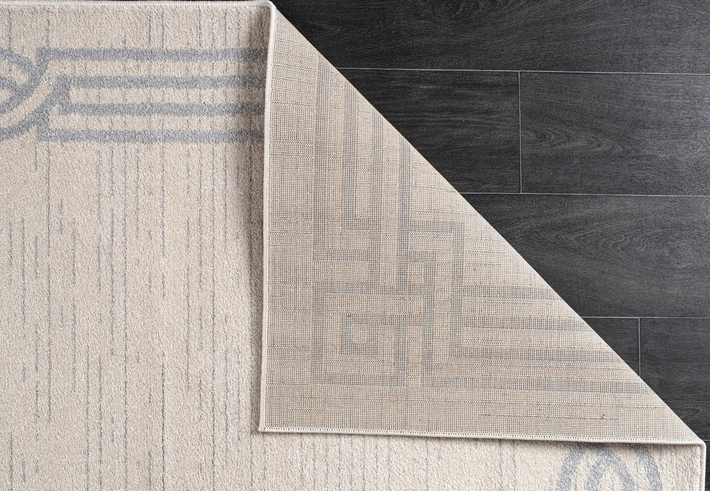 Modern Ivory Grey Bordered Area rug