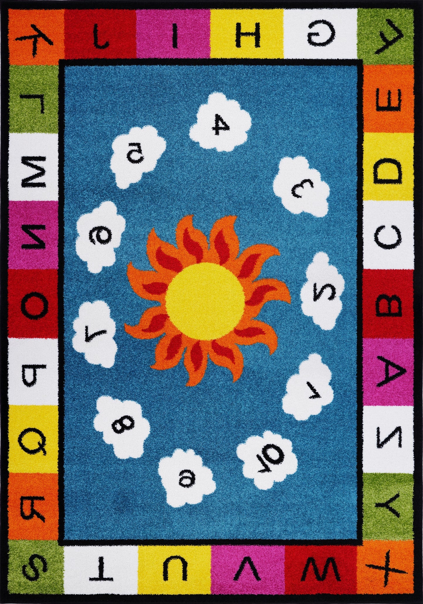 Alphabets Numbers Area Rug