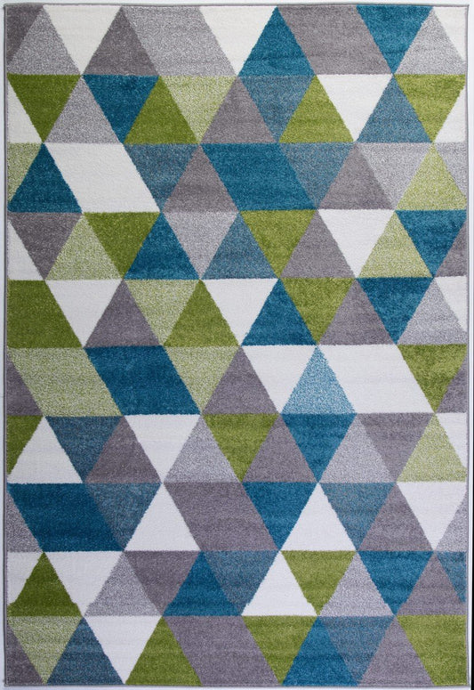 Empire Green Turquoise Triangles Area Rug