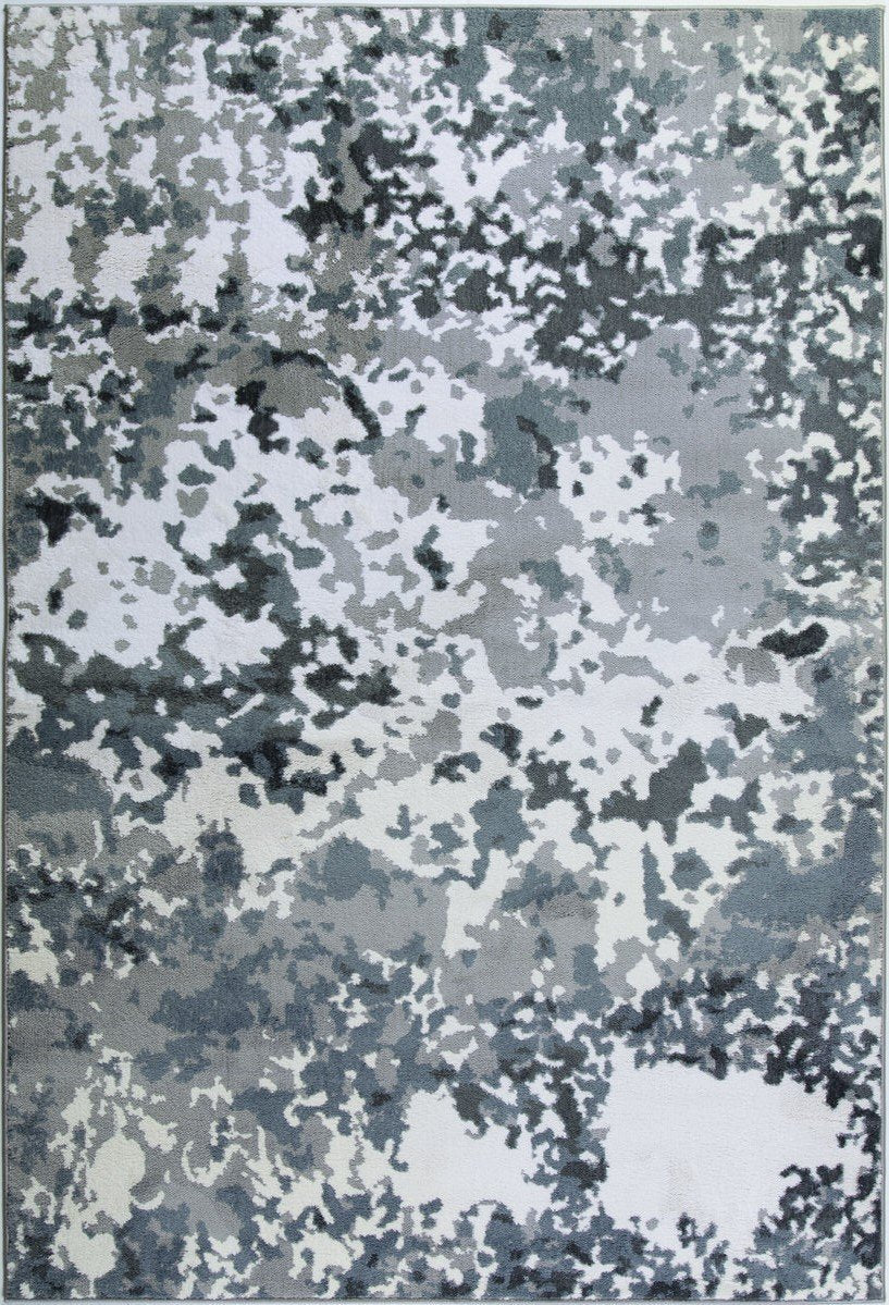Oshawa White Grey Abstract Area Rug - 