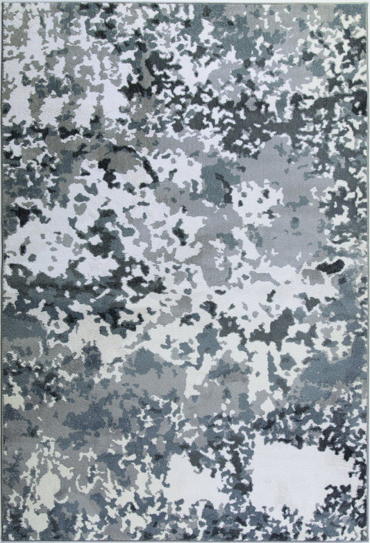 Oshawa White Grey Abstract Area Rug - 