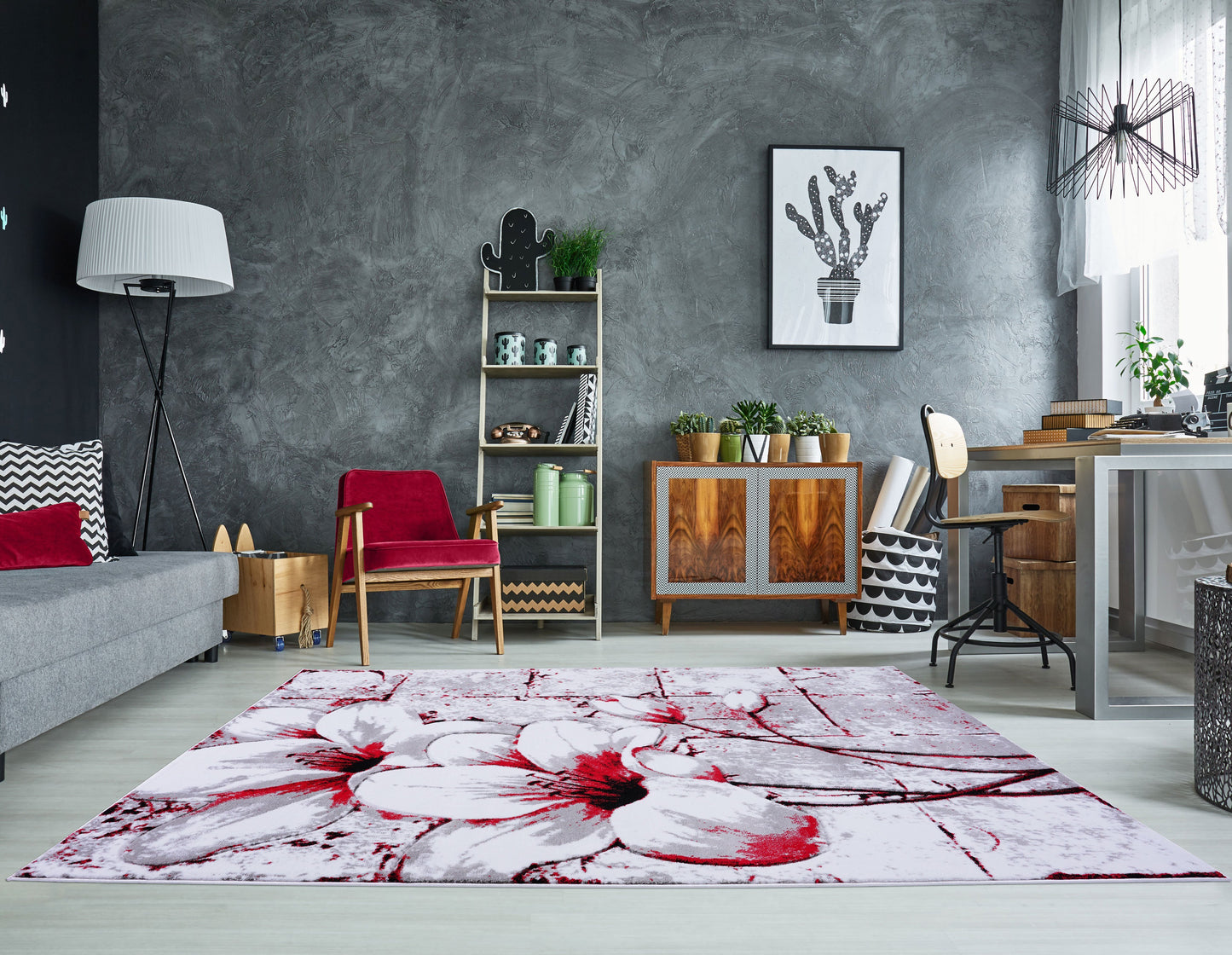Abstract Floral Area Rug