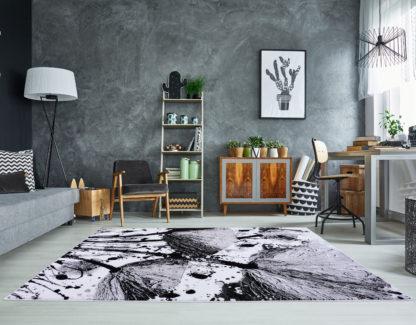 Gray Floral Area Rug