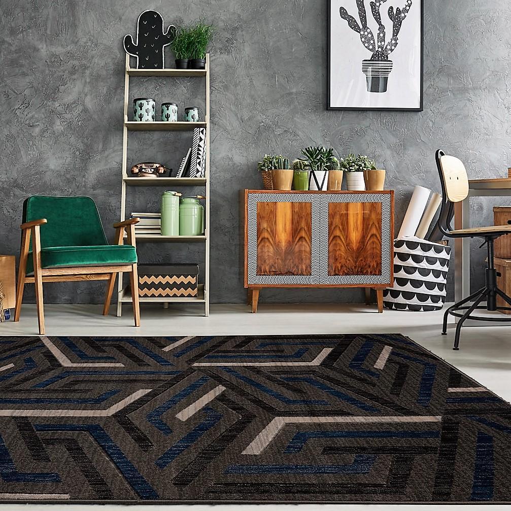 Park Royal Grey Blue Area Rug - 