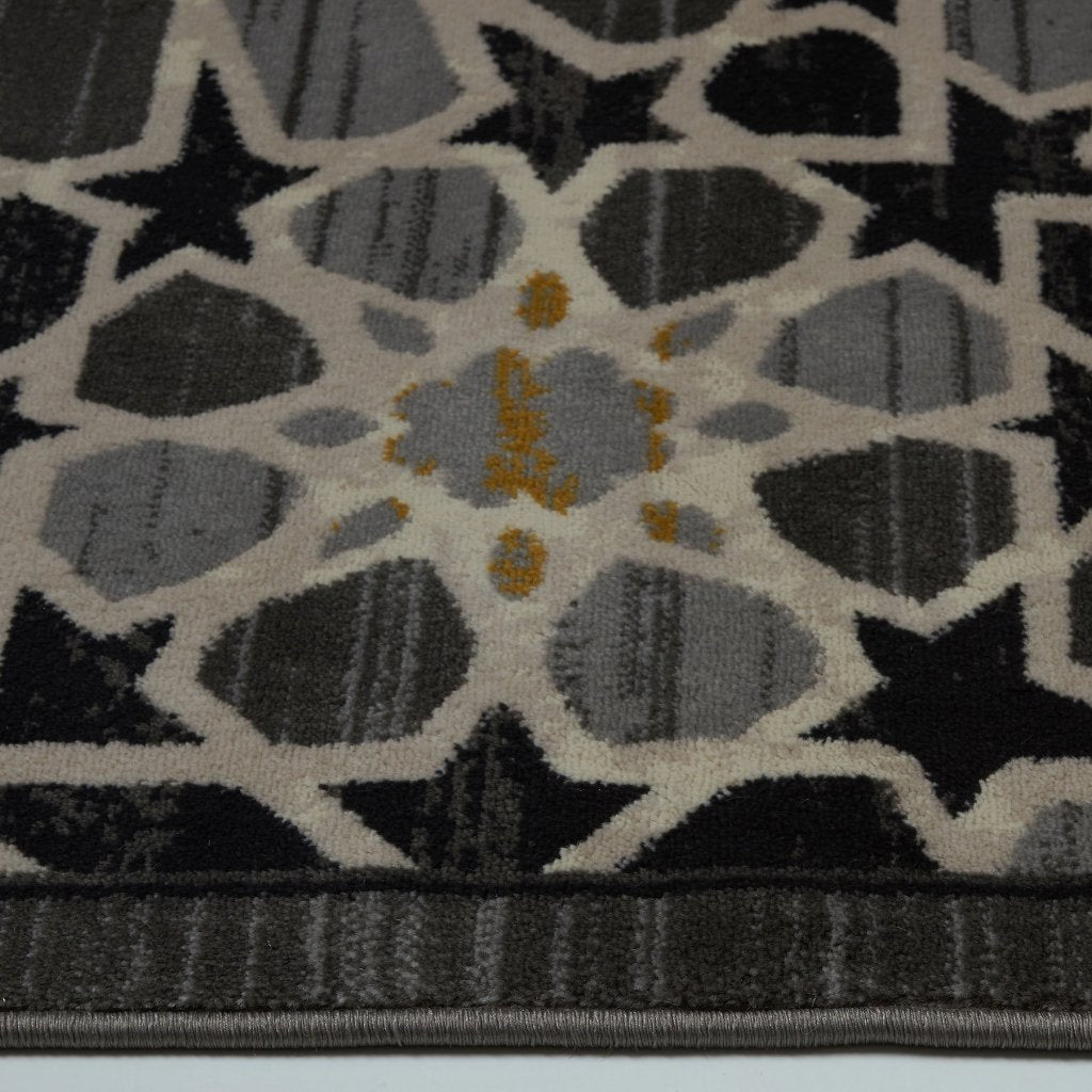 Kingsgate Grey Gold Moroccan Pattern Area Rug - 