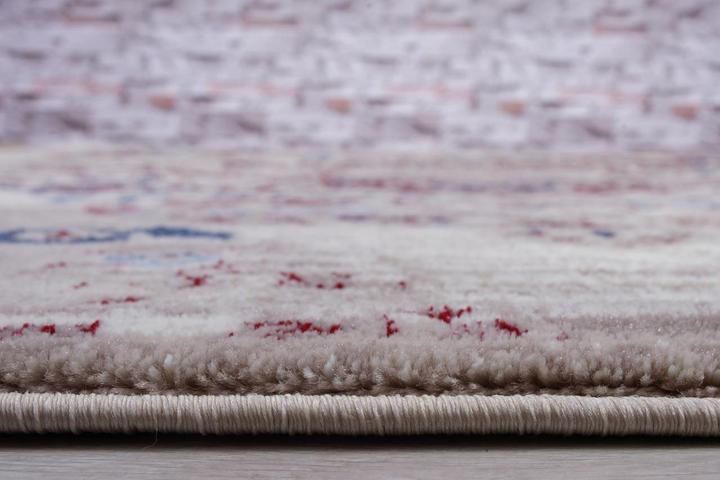 Victoria Traditional Distressed Style Blue Red Area Rug