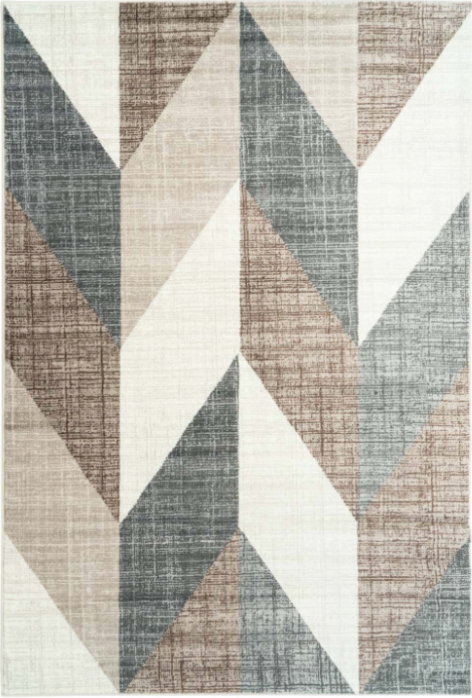 Vintage Chevron Beige Brown Area Rug