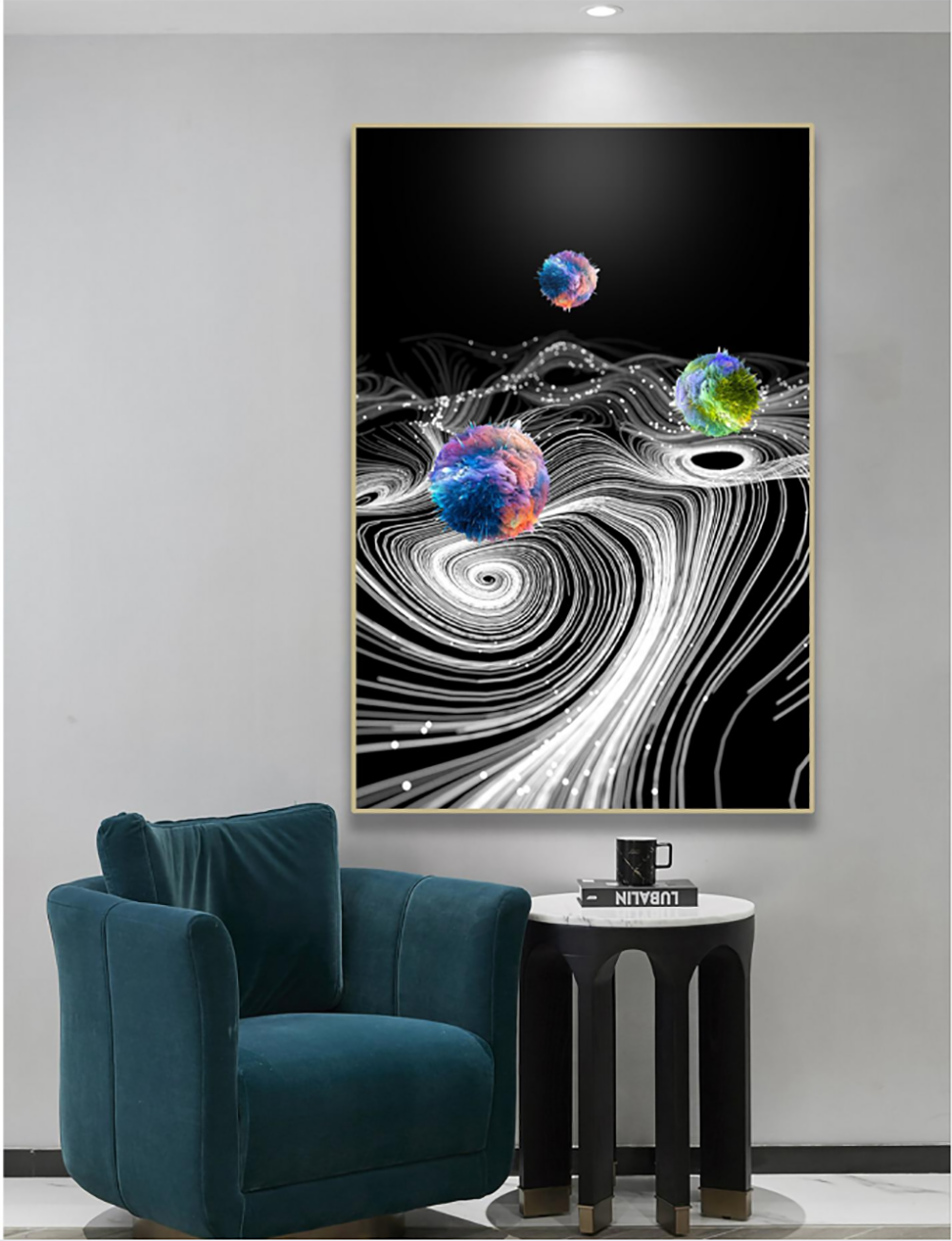 Ladole Rugs Canvas Abstract Art Print 30x40 cm Wall Décor Framed Artwork - Square Canvas World Prints Picture Frame for Gallery Wall Kit, Home Decoration