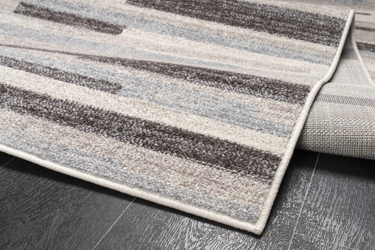 LaDole Rugs Abstract Striped Geometric Minimalist Contemporary  Rug - Modern Carpet for Living Room, Bedroom, Office, Entrance, and Hallway - Cream and Beige