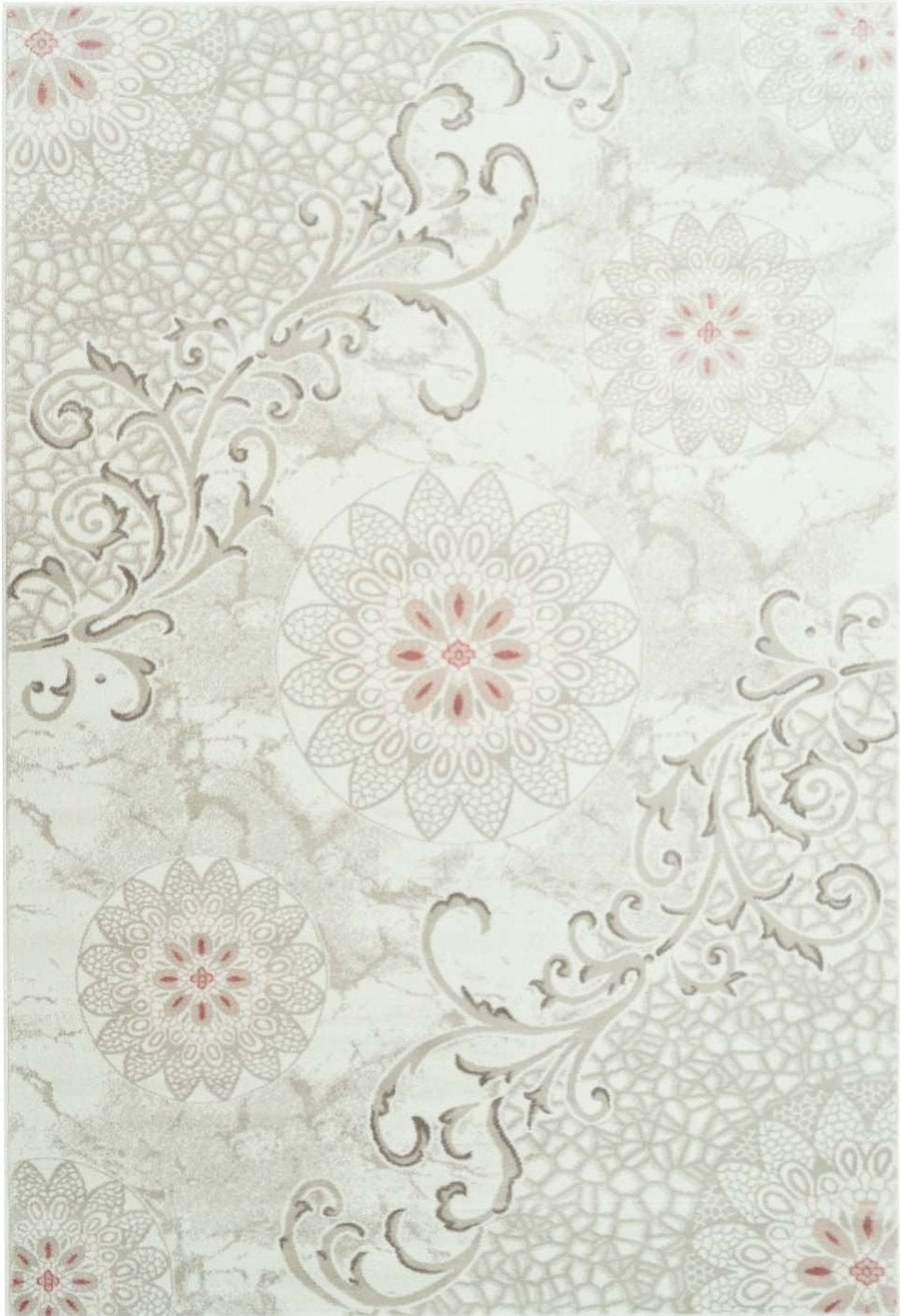Lily Pink Ivory Floral Area Rug - 