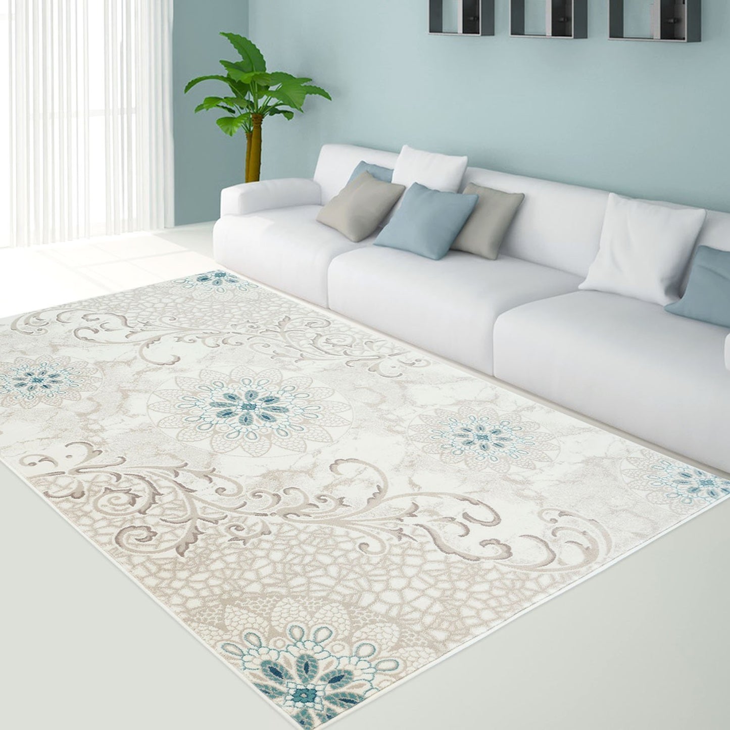 Lily Blue Area Rug