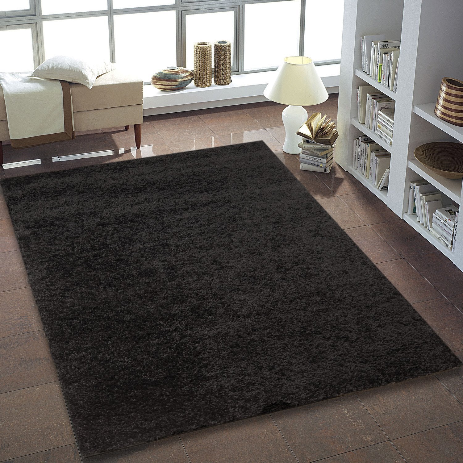 Shaggy Black Area rug - 